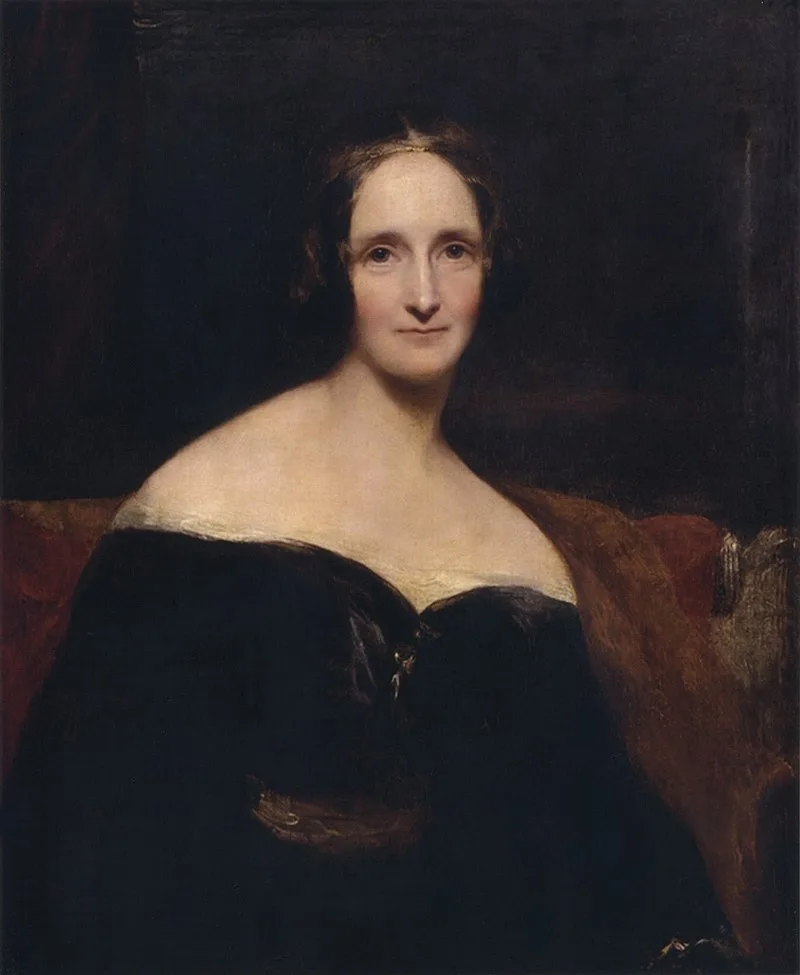 Retrato de Mary Shelley por Richard Rothwell exposto na Royal Academy em 1840. Crédito imagem: Wikipédia