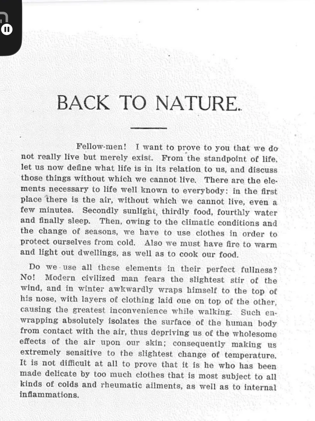 De volta à natureza